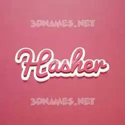hasher in Red Scribble style - 3D name wallpaper