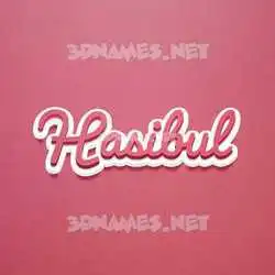 hasibul in Red Scribble style - 3D name wallpaper