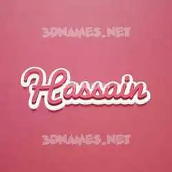 hassain in Red Scribble style - 3D name wallpaper