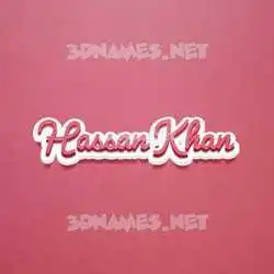 hassan khan in Red Scribble style - 3D name wallpaper