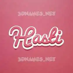 hasti in Red Scribble style - 3D name wallpaper
