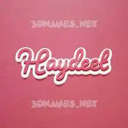 haydeet in Red Scribble style - 3D name wallpaper