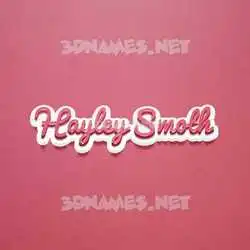 hayley smoth in Red Scribble style - 3D name wallpaper