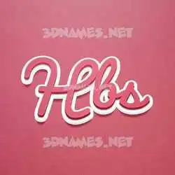 hbs in Red Scribble style - 3D name wallpaper