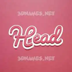 head in Red Scribble style - 3D name wallpaper