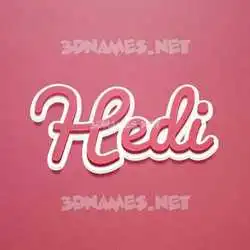hedi in Red Scribble style - 3D name wallpaper
