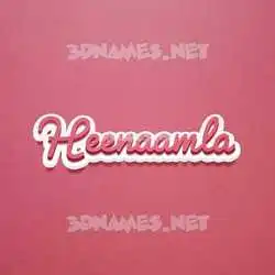 heenaamla in Red Scribble style - 3D name wallpaper