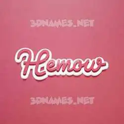 hemow in Red Scribble style - 3D name wallpaper