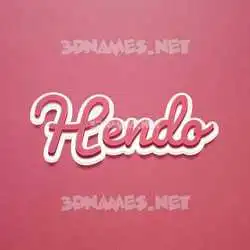 hendo in Red Scribble style - 3D name wallpaper