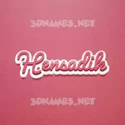hensadik in Red Scribble style - 3D name wallpaper