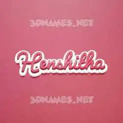 henshitha in Red Scribble style - 3D name wallpaper