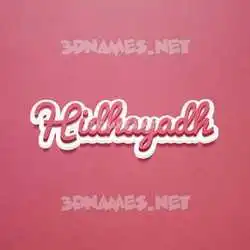 hidhayadh in Red Scribble style - 3D name wallpaper