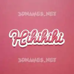 hihihihi in Red Scribble style - 3D name wallpaper