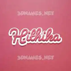 hithika in Red Scribble style - 3D name wallpaper