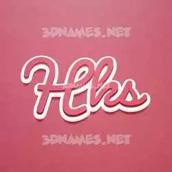 hks in Red Scribble style - 3D name wallpaper