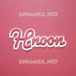 hnoon in Red Scribble style - 3D name wallpaper