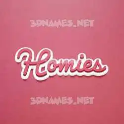 homies in Red Scribble style - 3D name wallpaper