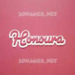 honoura in Red Scribble style - 3D name wallpaper