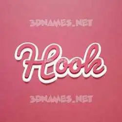 hook in Red Scribble style - 3D name wallpaper
