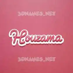 houzama in Red Scribble style - 3D name wallpaper