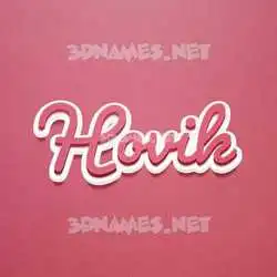 hovik in Red Scribble style - 3D name wallpaper