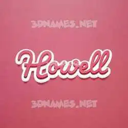 howell in Red Scribble style - 3D name wallpaper