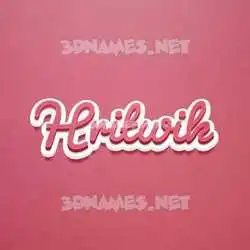 hritwik in Red Scribble style - 3D name wallpaper