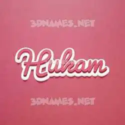 hukam in Red Scribble style - 3D name wallpaper