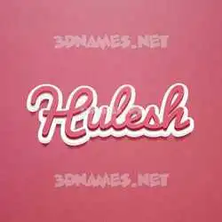 hulesh in Red Scribble style - 3D name wallpaper