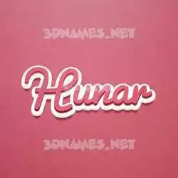 hunar in Red Scribble style - 3D name wallpaper