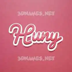 huny in Red Scribble style - 3D name wallpaper