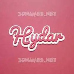 hydar in Red Scribble style - 3D name wallpaper