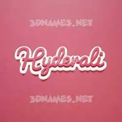 hyderali in Red Scribble style - 3D name wallpaper