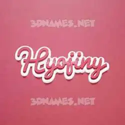 hyojiny in Red Scribble style - 3D name wallpaper