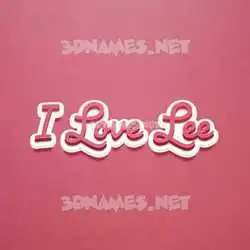 i love lee in Red Scribble style - 3D name wallpaper
