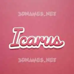 icarus in Red Scribble style - 3D name wallpaper