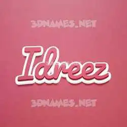 idreez in Red Scribble style - 3D name wallpaper