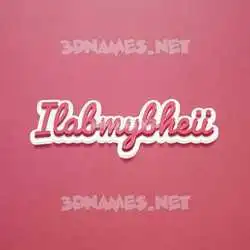 ilabmybheii in Red Scribble style - 3D name wallpaper