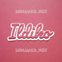 ildiko in Red Scribble style - 3D name wallpaper