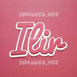 ilir in Red Scribble style - 3D name wallpaper
