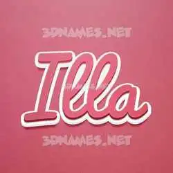 illa in Red Scribble style - 3D name wallpaper