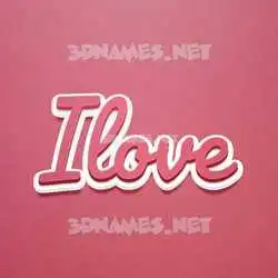 ilove in Red Scribble style - 3D name wallpaper