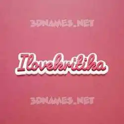 ilovekritika in Red Scribble style - 3D name wallpaper