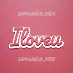 iloveu in Red Scribble style - 3D name wallpaper