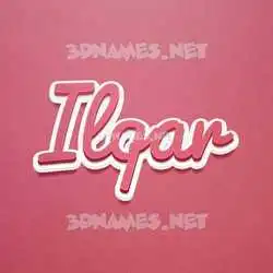 ilqar in Red Scribble style - 3D name wallpaper