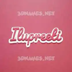 ilupreeti in Red Scribble style - 3D name wallpaper