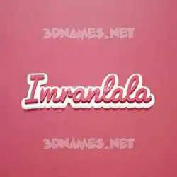 imranlala in Red Scribble style - 3D name wallpaper