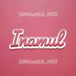 inamul in Red Scribble style - 3D name wallpaper