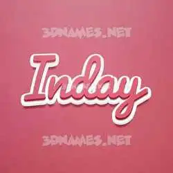 inday in Red Scribble style - 3D name wallpaper