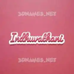 indhuvathani in Red Scribble style - 3D name wallpaper